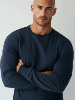 Best Herren Sweatshirt Dunkelblau JS/2001-10Z Herren Sweatshirts Ohne Kapuze