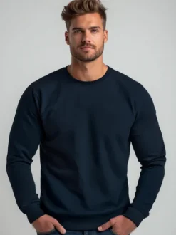 Best Herren Sweatshirt Dunkelblau JS/2001-10Z Herren Sweatshirts Ohne Kapuze