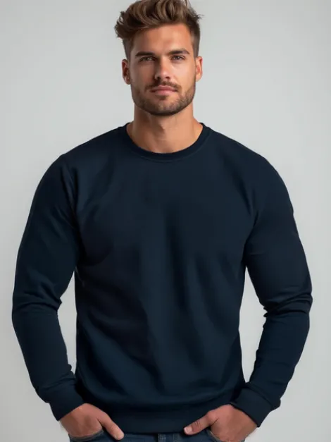 Best Herren Sweatshirt Dunkelblau JS/2001-10Z Herren Sweatshirts Ohne Kapuze