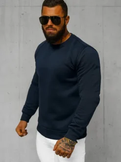 Best Herren Sweatshirt Dunkelblau JS/2001-10Z Herren Sweatshirts Ohne Kapuze