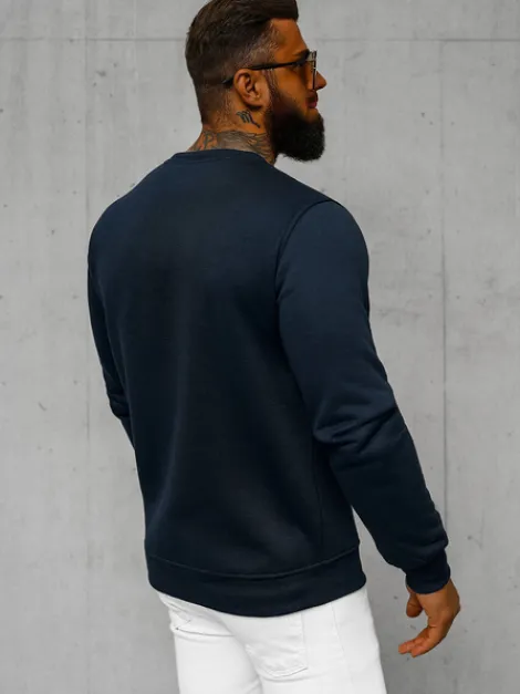 Best Herren Sweatshirt Dunkelblau JS/2001-10Z Herren Sweatshirts Ohne Kapuze