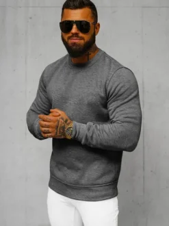 Outlet Herren Sweatshirt Dunkelgrau JS/2001-10Z Herren Sweatshirts Ohne Kapuze
