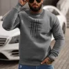 New Herren Sweatshirt Dunkelgrau JS/8B1361/5 Herren Sweatshirts Mit Print | Sweatshirts Ohne Kapuze