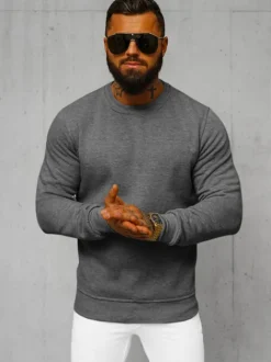 Outlet Herren Sweatshirt Dunkelgrau JS/2001-10Z Herren Sweatshirts Ohne Kapuze