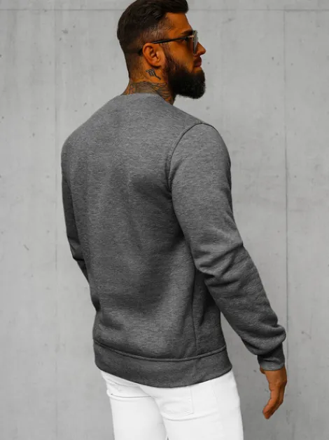Outlet Herren Sweatshirt Dunkelgrau JS/2001-10Z Herren Sweatshirts Ohne Kapuze