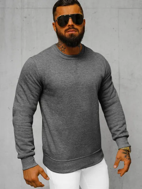 Outlet Herren Sweatshirt Dunkelgrau JS/2001-10Z Herren Sweatshirts Ohne Kapuze