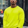 New Herren Sweatshirt Gelb-Neon JS/2001-10Z Herren Sweatshirts Ohne Kapuze