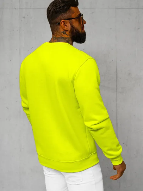 Outlet Herren Sweatshirt Gelb-Neon JS/2001-10Z Herren Sweatshirts Ohne Kapuze