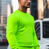 New Herren Sweatshirt Grün-Neon JS/2001-10Z Herren Sweatshirts Ohne Kapuze