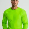 Clearance Herren Sweatshirt Grün-Neon JS/2001-10Z Herren Sweatshirts Ohne Kapuze