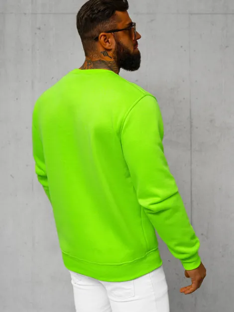 Fashion Herren Sweatshirt Grün-Neon JS/2001-10Z Herren Sweatshirts Ohne Kapuze