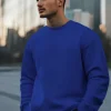 New Herren Sweatshirt Kobalt JS/2001-10Z Herren Sweatshirts Ohne Kapuze