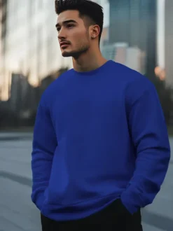 New Herren Sweatshirt Kobalt JS/2001-10Z Herren Sweatshirts Ohne Kapuze