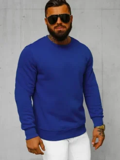Sale Herren Sweatshirt Kobalt JS/2001-10Z Herren Sweatshirts Ohne Kapuze