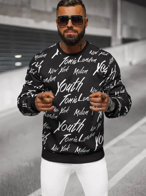 Online Herren Sweatshirt JS/8B1189/3 Herren Sweatshirts Mit Print | Sweatshirts Ohne Kapuze