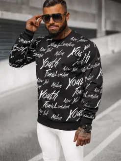 Online Herren Sweatshirt JS/8B1189/3 Herren Sweatshirts Mit Print | Sweatshirts Ohne Kapuze