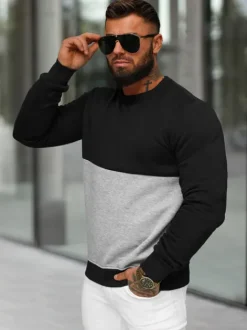 Sale Herren Sweatshirt JS/8B1305/3 Herren Sweatshirts Ohne Print | Sweatshirts Ohne Kapuze