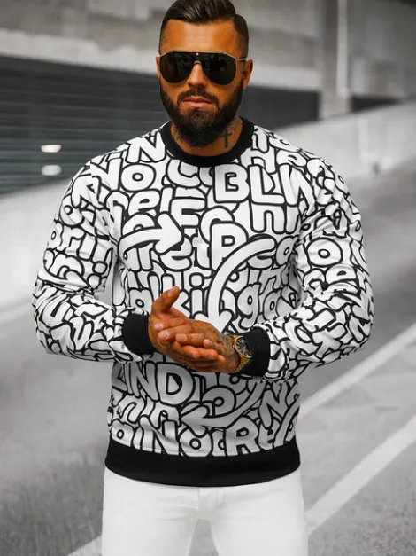 Discount Herren Sweatshirt JS/8B1137/1 Herren Sweatshirts Mit Print | Sweatshirts Ohne Kapuze