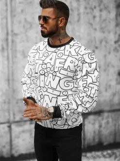 Clearance Herren Sweatshirt JS/8B1136/1 Herren Sweatshirts Mit Print | Sweatshirts Ohne Kapuze
