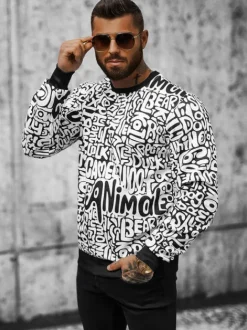 Outlet Herren Sweatshirt JS/8B1131/1 Herren Sweatshirts Mit Print | Sweatshirts Ohne Kapuze