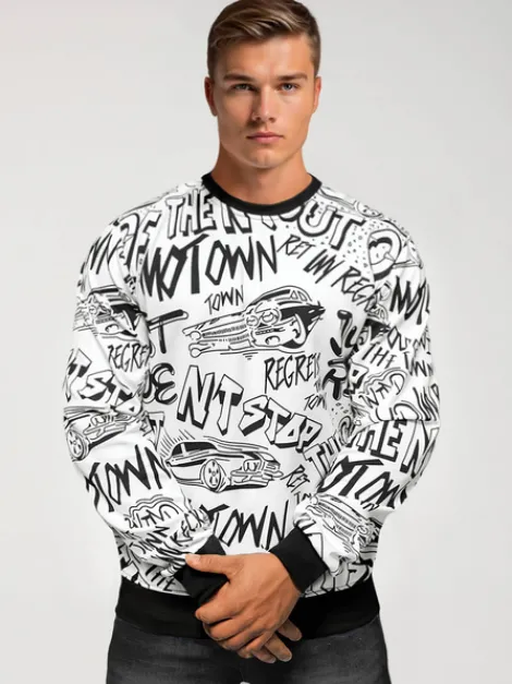 Best Herren Sweatshirt JS/8B1195/1 Herren Sweatshirts Mit Print | Sweatshirts Ohne Kapuze