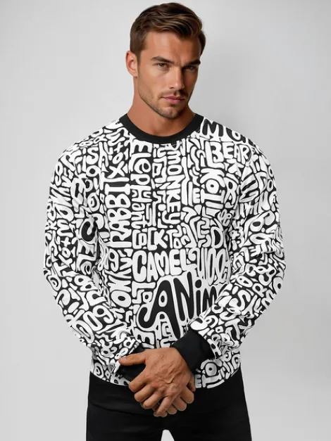 Fashion Herren Sweatshirt JS/8B1131/1Z Herren Sweatshirts Mit Print | Sweatshirts Ohne Kapuze