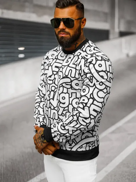Discount Herren Sweatshirt JS/8B1137/1 Herren Sweatshirts Mit Print | Sweatshirts Ohne Kapuze