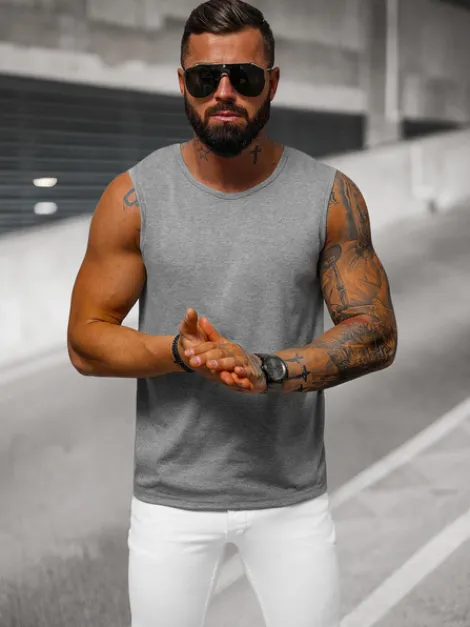 Best Herren Tank Top Anthrazit JS/99001Z Herren Tank Tops | T-shirts Ohne Print