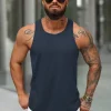 Fashion Herren Tank Top Dunkelblau JS/99002Z Herren Tank Tops | T-shirts Ohne Print