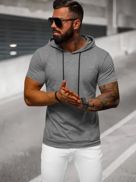 Clearance Herren T-shirt Anthrazit JS/8T955/5 Herren T-shirts Mit Kapuze | T-shirts Ohne Print