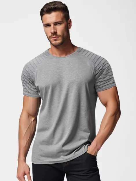 Discount Herren T-shirt Anthrazit JS/8T88/5 Herren T-shirts Ohne Print