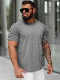 Clearance Herren T-shirt Anthrazit JS/8T88/5Z Herren T-shirts Ohne Print