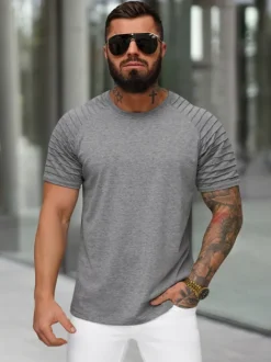 Clearance Herren T-shirt Anthrazit JS/8T88/5Z Herren T-shirts Ohne Print