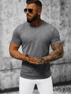Fashion Herren T-shirt Anthrazit JS/712005/5Z Herren T-shirts Ohne Print