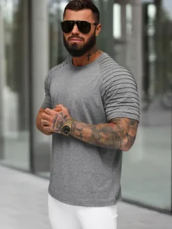 Clearance Herren T-shirt Anthrazit JS/8T88/5Z Herren T-shirts Ohne Print