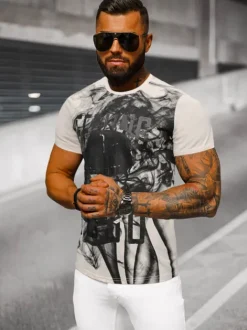 New Herren T-shirt O/T126/155Z Herren T-shirts Mit Print