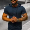 Online Herren T-shirt Dunkelblau JS/8T89/25 Herren T-shirts Mit Kapuze | T-shirts Ohne Print
