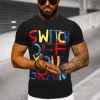 New Herren T-shirt O/T125/3Z Herren T-shirts Mit Print