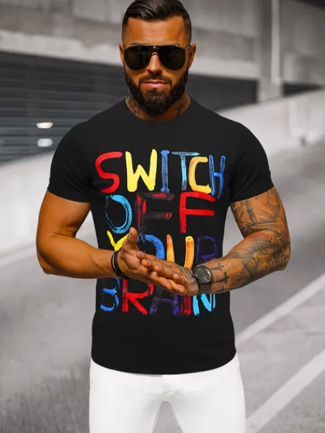 New Herren T-shirt O/T125/3Z Herren T-shirts Mit Print