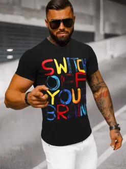 New Herren T-shirt O/T125/3Z Herren T-shirts Mit Print
