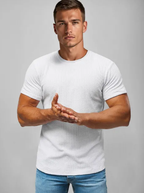 Fashion Herren T-shirt O/7766TZ Herren T-shirts Ohne Print