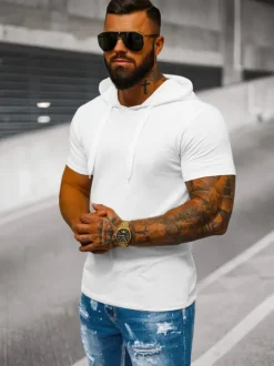 New Herren T-shirt JS/8T89/1 Herren T-shirts Mit Kapuze | T-shirts Ohne Print