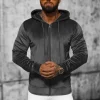 Fashion Herren Velours Kapuzenpullover Anthrazit JS/8B1168/6 Herren Kapuzenpullover | Sweatjacken
