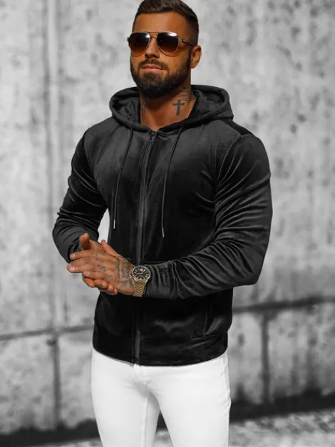 Clearance Herren Velours Kapuzenpullover JS/8B1168/3 Herren Kapuzenpullover | Sweatjacken