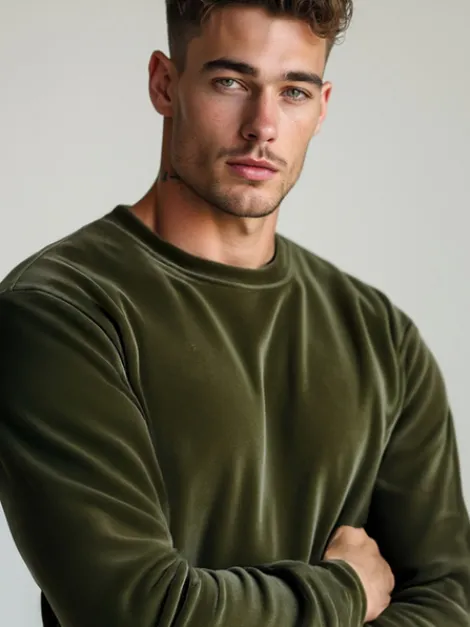 Clearance Herren Velours Sweatshirt JS/8B1166/29 Herren Sweatshirts Ohne Print | Sweatshirts Ohne Kapuze