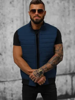 Clearance Herren Weste Dunkelblau JS/MY77 Herren Steppwesten