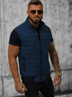 Clearance Herren Weste Dunkelblau JS/MY77 Herren Steppwesten