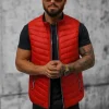 New Herren Weste Dunkelrot N/7103/5Z Herren Steppwesten