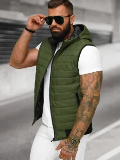 Hot Herren Weste JS/MY88Z Herren Kapuzenwesten | Steppwesten