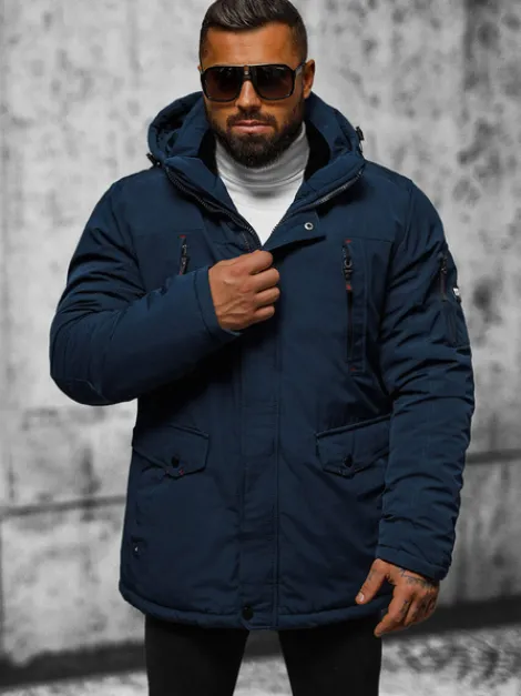 Online Herren Winterjacke Dunkelblau JS/5M718/215 Herren Winterjacken | Jacken